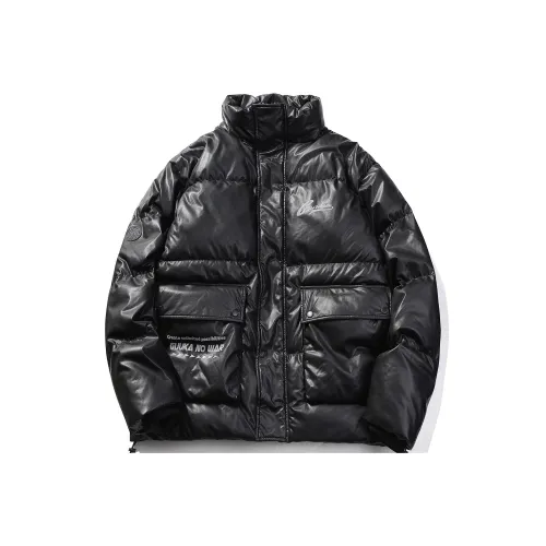 Guuka Letter Logo С принтом Пуховая куртка Пальто Унисекс Черный