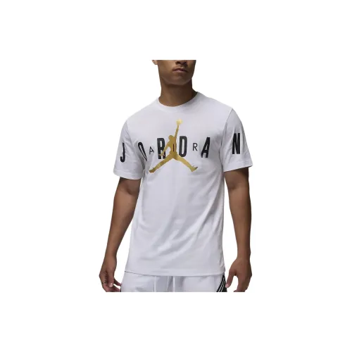 Jordan Air T Рубашка Мужская Белая Металлическая Золотая Черная