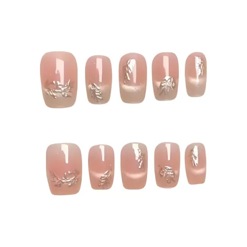 Gentle Welcome Румяна Smile Cat Eye False Nail Short Pink Smudge French