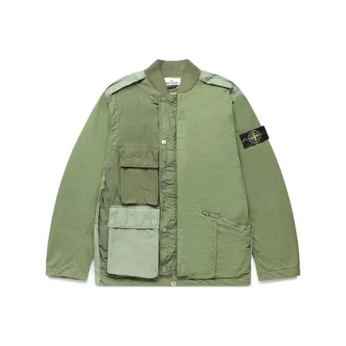 STONE ISLAND Смешанная ткань HYPE TC Series SS23 Куртки и пальто Мужской шалфейно-зеленый