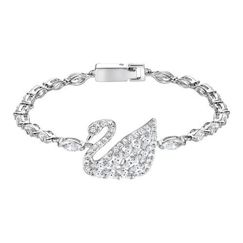 Swarovski SWAN LAKE Браслеты из искусственного хрусталя, серебряный, женские