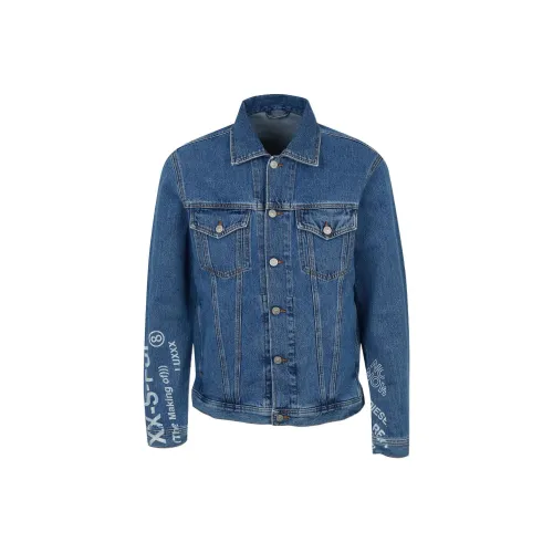 DIESEL Blue Men's Denim Jackets DIESEL Синий Мужской Джинсовые Куртки