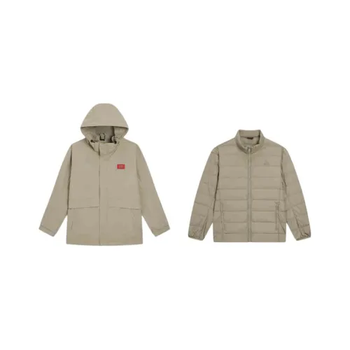 PEAK Пуховик Мужской Серый Оливковый