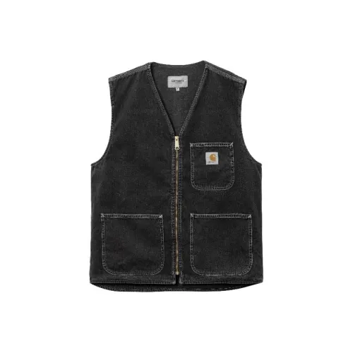 Carhartt WIP FW23 Tannin Series Stone Wash Черные Мужские Жилеты