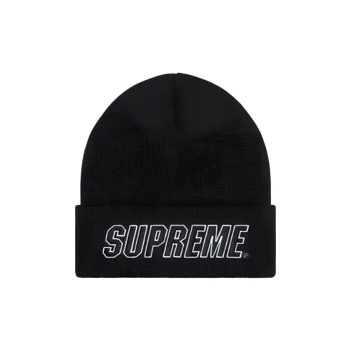 Supreme Acrylic Beanies Unisex Black Supreme Акриловые Шапки-бини Унисекс Черный