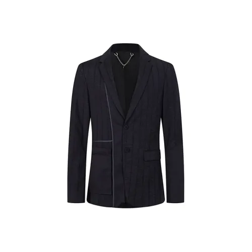 DAVID NAMAN Темно-синий Синий Мужской Деловой Костюм