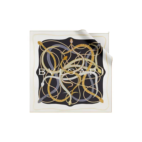 BVLGARI Serpenti 75 Платок Тонкая Жаккардовая Ткань Черного И Золотистого Цветов,металлическая Подвеска BVLGARI BVLGARI.