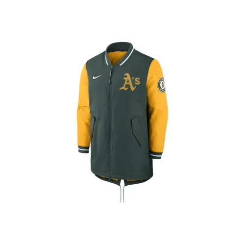 Nike x MLB Dugout Куртки и Пальто США Профессиональный Бейсбол Лига MAJOR Команда Oakland Athletics Мужской Зеленый