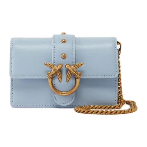 PINKO Love Bag Сумка из коровьей кожи плечо экстра мини женский синий