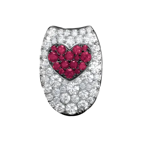 Qeelin 18К Белое золото ромб рубин подвески женский серебряный