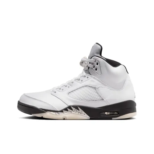 Jordan Air Джордан 5 MID Топ Винтажные баскетбольные кроссовки Мужской Белый черный