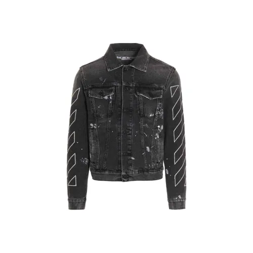 Off Белый SS22 Черный Мужской Джинсовые Куртки