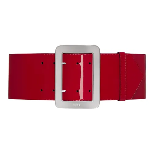 GUCCI Кожаные ремни Женские Красный Ширина 9,5CM