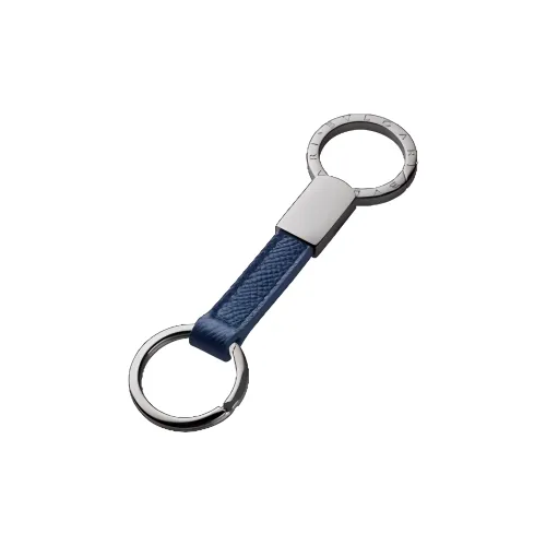 BVLGARI MAN Брелок Для Ключей Ремешок Из Зерненой Кожи Теленка Сапфирово-джинсового Цвета