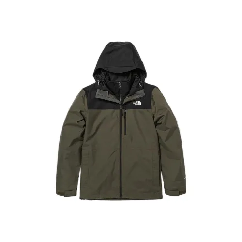 The North Face Водонепроницаемый Ветрозащитный Устойчивый к истиранию Теплоизоляционный ветровка Мужской Армейский зеленый
