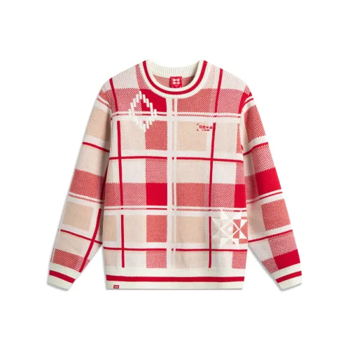 LINING Rijin Doujin Collection Трикотаж Мужской Белый Клетка