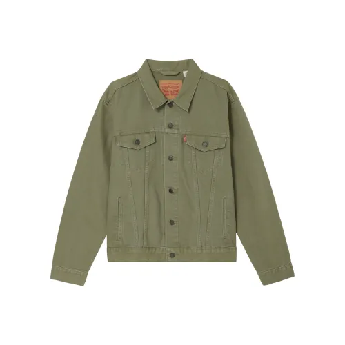 Levis Оливково-зеленый Мужские Куртки