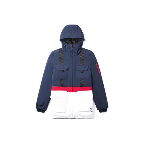 Vans Пуховик Мужской Синий Белый Красный Многоцветный