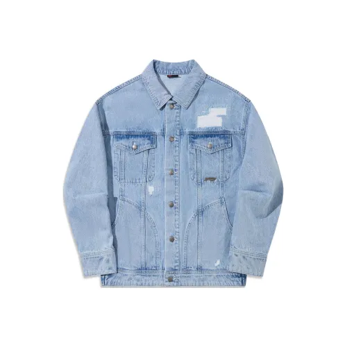 LINING Джинсовая куртка мужская светло-синяя