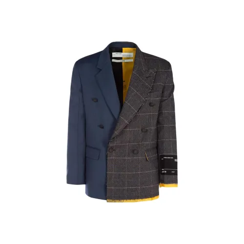 OFF Белый Бизнес Костюм Пальто Мужской Темно-Серый