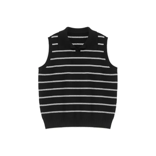 ETERNITY ITA Loose Fit Knitted Fabric Vest Unisex Black