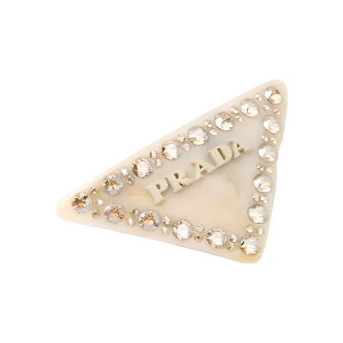 PRADA Заколки для волос из плексигласа, слоновая кость, женские