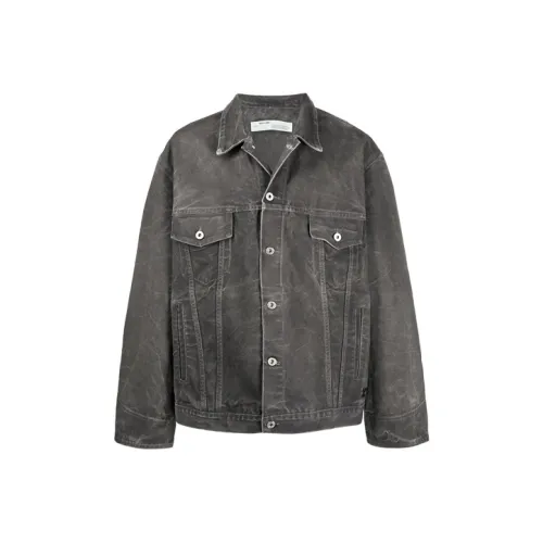 Off Белый SS21 Серый Мужской Джинсовые куртки