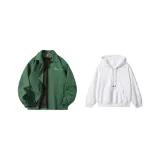 Зеленое пальто + белый свитшот