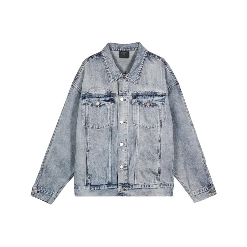 BONELESS Cut Denim Jacket Unisex Blue