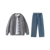 Gray White+Dark Blue Pants  
Серый Белый+Темно-Синий Брюки