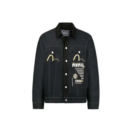 EVISU Черные Мужские Джинсовые Куртки