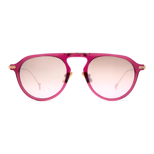 EYEPETIZER Круглые Солнцезащитные очки Мужские Розовые Красные