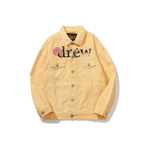 Drew House Letter Logo Series Желтая унисекс джинсовая куртка