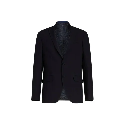 ETRO Обсидиан Черный Мужской Деловой Костюм