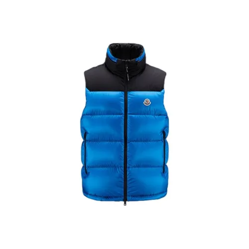 Moncler Ярко-синий Мужской Пуховый жилет