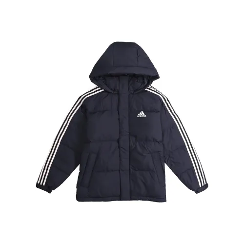 Adidas 3 Stripes Пуховик Зимний Мужской Легенда Синий