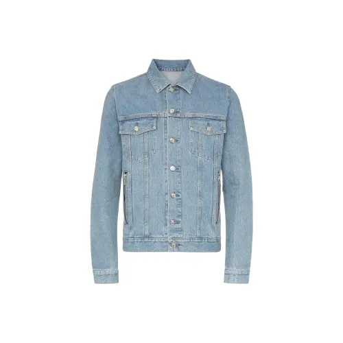 BALMAIN Blue Men's Denim Jackets BALMAIN Синий Мужские Джинсовые Куртки