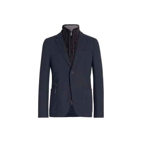 Zegna Бизнес Костюм Пальто Мужское Морской Синий