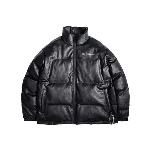 HARSH AND CRUEL Черный унисекс объемные куртки (пуфы)