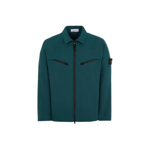 Stone Island Светлая Мягкая Оболочка R Series Мягкая Оболочка Бутылочно-Зеленый Мужские Куртки