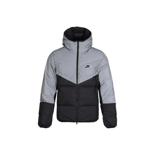 nike Пуховик Зимний Мужской Черный Серый