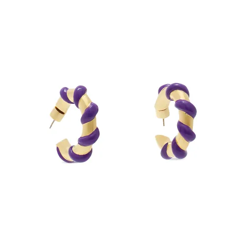 Lanvin Brass Earrings Женские Золото Фиолетовый