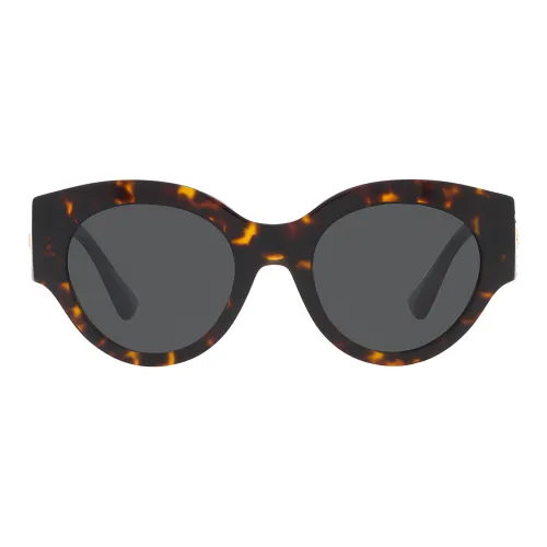 VERSACE Ацетат Пластик Нерегулярная форма Солнцезащитные очки Женские Коричневый