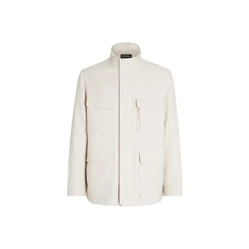 Ermenegildo Zegna Экрю Мужские Куртки