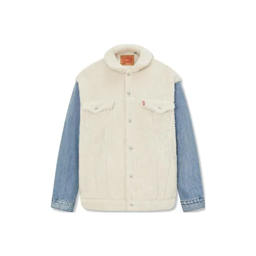 Levis Синий Белый Многоцветный Мужской Джинсовый Куртки