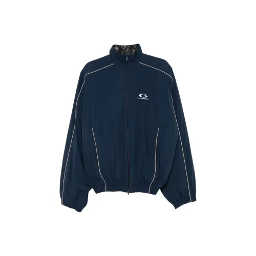 Balenciaga FW24 Куртки и Пальто Свободный крой Унисекс Оксфорд Синий