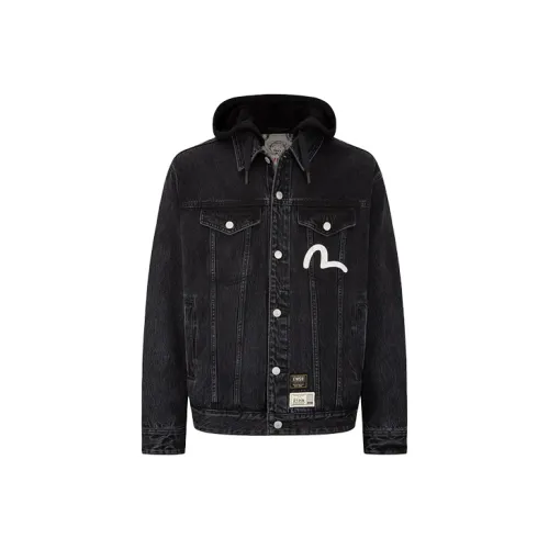 EVISU Черные Мужские Джинсовые Куртки