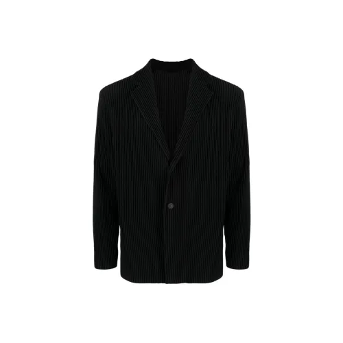 Homme Plissé Issey Miyake FW23 Бизнес-костюм Пальто Мужской Черный