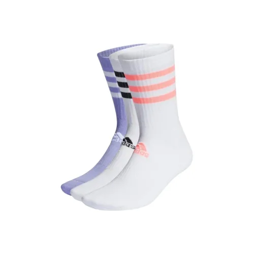 Adidas 3 шт Фиолетовый/белый/Белый Унисекс Колено высокие Носки