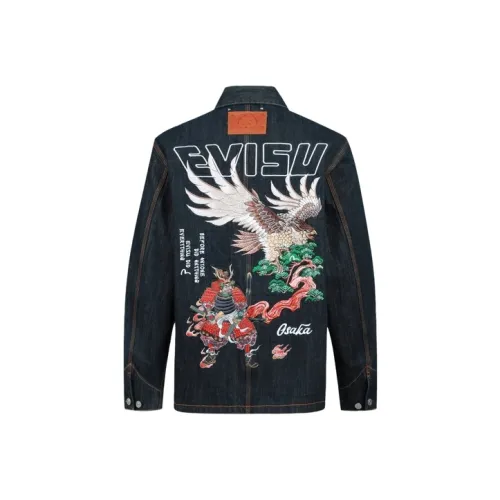 EVISU Джинсовый синий Мужской Джинсовые куртки